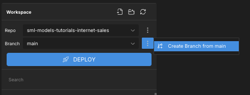 The "Create Branch from <branch name>" menu option.