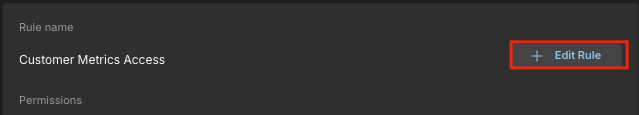 A security rule, with the Edit Rule button highlighted.